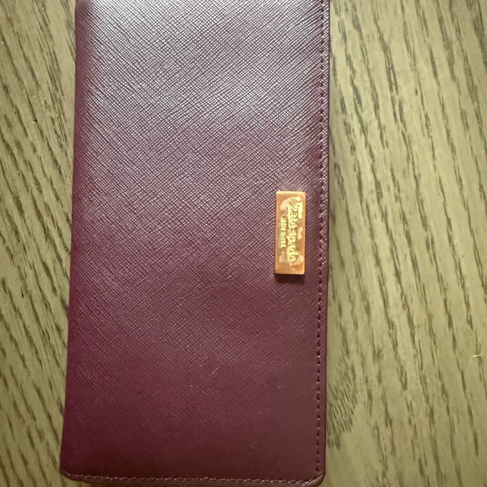 Kate Spade Plum Wallet with Gold Detail